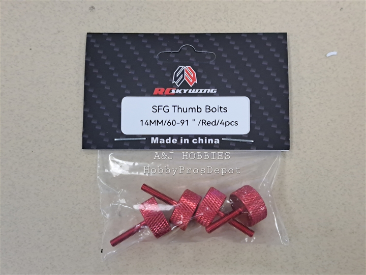 Skywing RC Thumb bolts Red (4pc) 3x14mm 60-91"