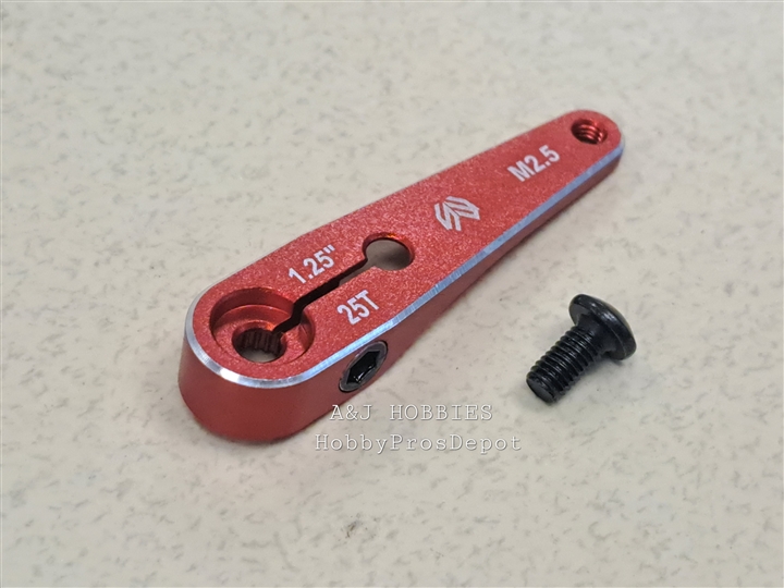 SW Lightweight Servo Arm  1.25" 25T  M2.5 RED