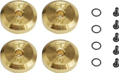 Hot Racing Axial SCX24 Brass Wheel Weights +4mm Steel Axles SXTF2604H