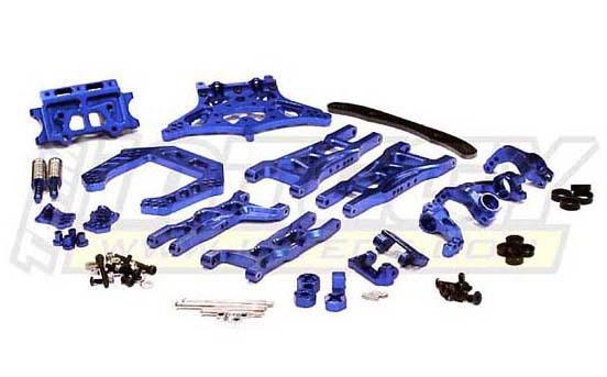 Aluminum upgrades for Traxxas Rustler 2WD Blue