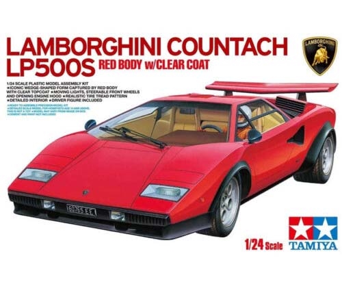 1/24 Lamborghini Countach LP500S, Red w/Clear Coat TAM25419
