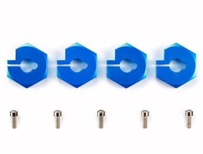 Tamiya Aluminum Clamp Type Wheel Hubs Narrow Tread 4 pcs Blue For RC Touring Car