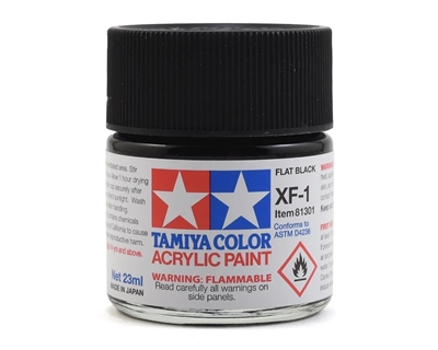 Tamiya XF-1 Flat Black Acrylic Paint (23ml) TAM81301