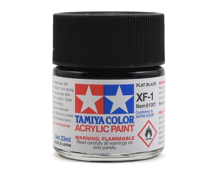Tamiya XF-1 Flat Black Acrylic Paint (23ml) TAM81301