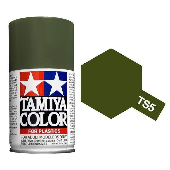 Tamiya TS-5 Olive Drab Lacquer Spray Paint (100ml) TAM85005