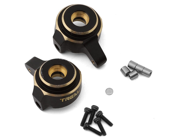 Treal Hobby Axial SCX24 Brass Front Steering Knuckles (Black) (2) (10g) TLHTSCX24-06