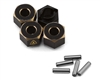 Treal Hobby Extended Brass Wheel Hub Hex for Traxxas TRX-4M (Black) (4) (1.3g) (+6mm Offset) TLHTTRX-4M-01