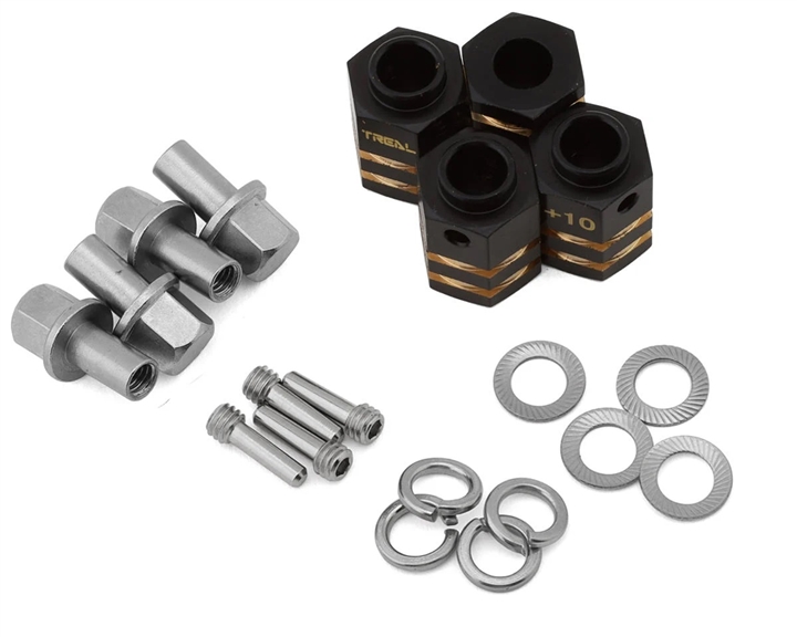Treal Hobby Brass Extended Hex Hubs for Traxxas TRX-4 (Black) (4) (+10mm) TLHTTRX4-20