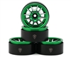 Treal Hobby Type L 1.9" V-Spoke Beadlock Wheels (Green) (4) TLHTWHEEL-93