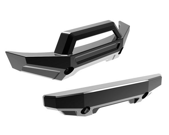 Traxxas Bumper, front (1)/ rear (1) Mini Maxx (black chrome) TRA10735-BLKCR