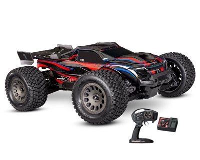 Traxxas Mini XRTÂ® Brushless 1/16 4WD RTR Monster Truck (Red) w/TQi 2.4GHz Radio, Battery & USB-C Charger - TRA108076-1RED