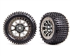Traxxas Rear Black Chrome w/ Alias Tires - TRA2470T