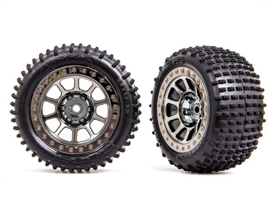 Traxxas Rear Black Chrome w/ Alias Tires - TRA2470T