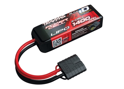 Traxxas 1400mAh 3S 11.1V 25C LiPo iD Connector Soft Case 88x20x35mm TRA2823X