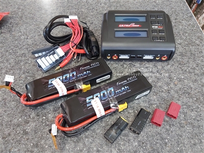 Dual Charger with 2x 5000mAh 3S Lipo Combo for Traxxas E-Revo or X-Maxx