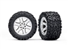 Traxxas Tires & wheels, assembled, glued (2.8') (RXT satin chrome wheels, Talon Extreme tires, foam inserts) (electric rear) (2) (TSM rated) TRA6774R