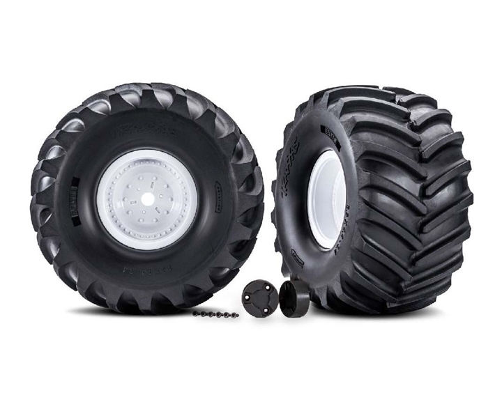Traxxas Assembled T&W Terra Groove Tire L&R - White Wheel,  TRA7689