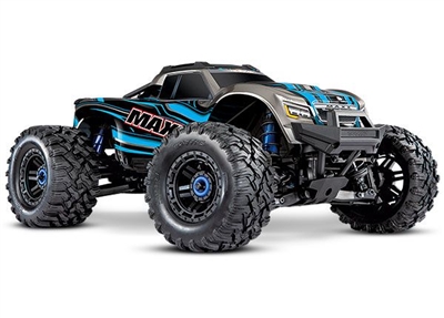 Traxxas Maxx with 4S ESC - Blue 1/10 Scale 4WD Brushless Electric Monster Truck, TRA890764 BLUE