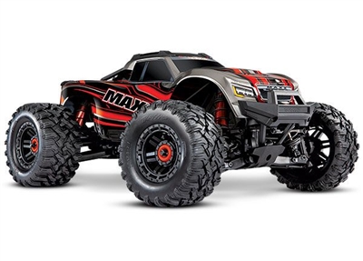 Traxxas Maxx with 4S ESC - Red 1/10 Scale 4WD Brushless Electric Monster Truck, TRA890764 RED