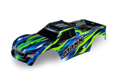 Traxxas Body, Maxx V2, green (painted, decals applied) TRA8918G