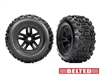 Traxxas Premount 3.8" Black Wheels & SledgehammerÂ® Belted - TRA9573