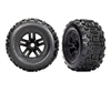 Traxxas Tires and wheels, assembled, glued (3.8" black wheels, S - TRA9672