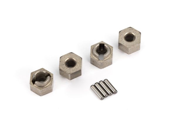 Traxxas Wheel Hubs, 7mm Hex (Steel) (4)/ Axle Pins (4) TRA9750A