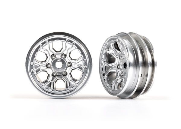 Traxxas Wheels, 1.0" (Statin Chrome) (2) TRA9770-SATIN