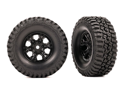 Traxxas Tires & Wheels, Premounted (Black 1.0", BFGoodrich) TRA9774