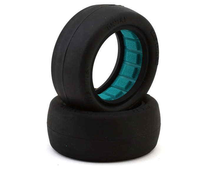 TZO Tires One 2.2" 4WD Front 1/10 Slick Buggy Tire (2) (Teal) w/Foam Inserts,  TZOONE4FT2