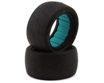 TZO Tires One 2.2" Rear 1/10 Slick Buggy Tire (2) (Teal) w/Foam Inserts, TZO-ONE-R-T2