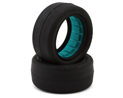 TZO Tires One 2FS 2.2" 2WD Front 1/10 Slick Buggy Tires (2) (Stiff Sidewall) (Teal) w/Foam Inserts - TZO-ONE-2FS-T2