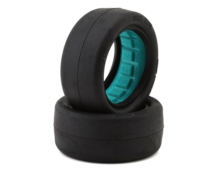TZO Tires One 2FS 2.2" 2WD Front 1/10 Slick Buggy Tires (2) (Stiff Sidewall) (Gray) w/Foam Inserts - TZO-ONE-2FS-TI