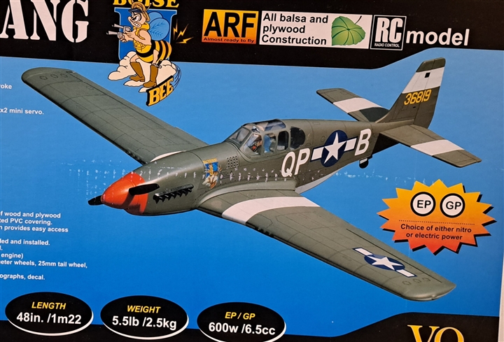 VQ Models P-51B Mustang (ARF) "Berlin Express" (Balsa Wood) 1524mm (60")