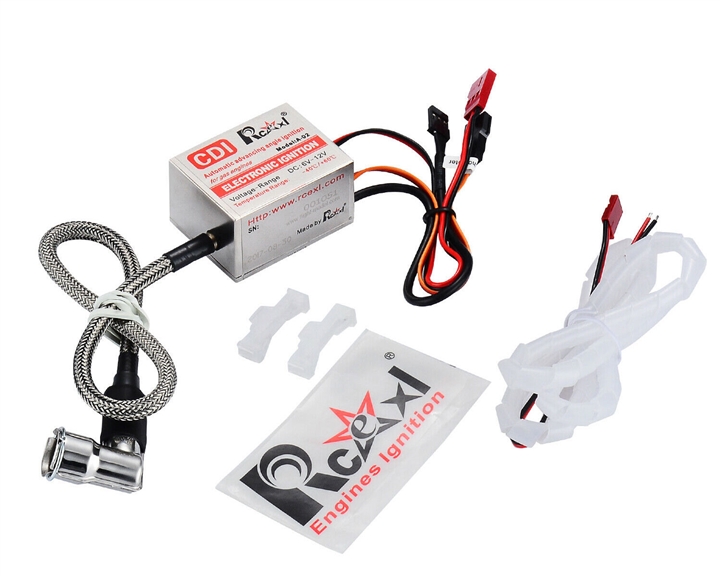 RCEXL Electric CDI Single Ignition For NGK-CM6-10MM 90 Degree 6.0V-14.4V (DLE 20/30/55/61/85)