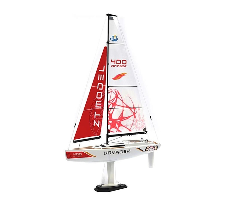 PlaySTEAM Voyager 400 Sailboat w/2.4GHz Transmitter (Red) XP-XB03402A