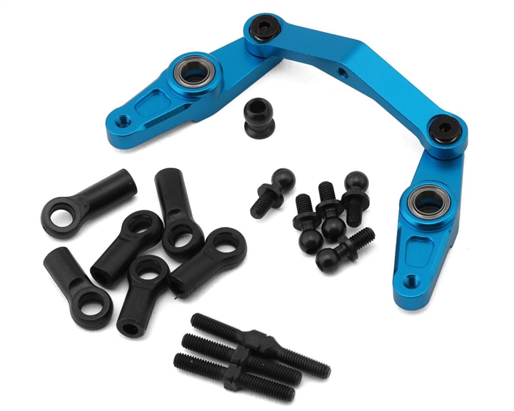 Yeah Racing Tamiya TT-01 Aluminum Steering Arm/Bellcrank Set (Blue) YEA-TATT-042BU