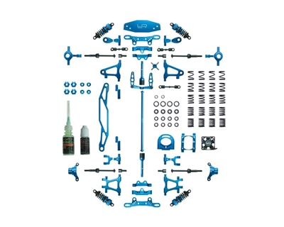 Yeah Racing Tamiya TT-02 Aluminum Upgrade Kit (Blue) YEA-CK-TT02BU