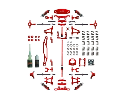 Yeah Racing Tamiya TT-02 Aluminum Upgrade Kit (Red) YEA-CK-TT02RD