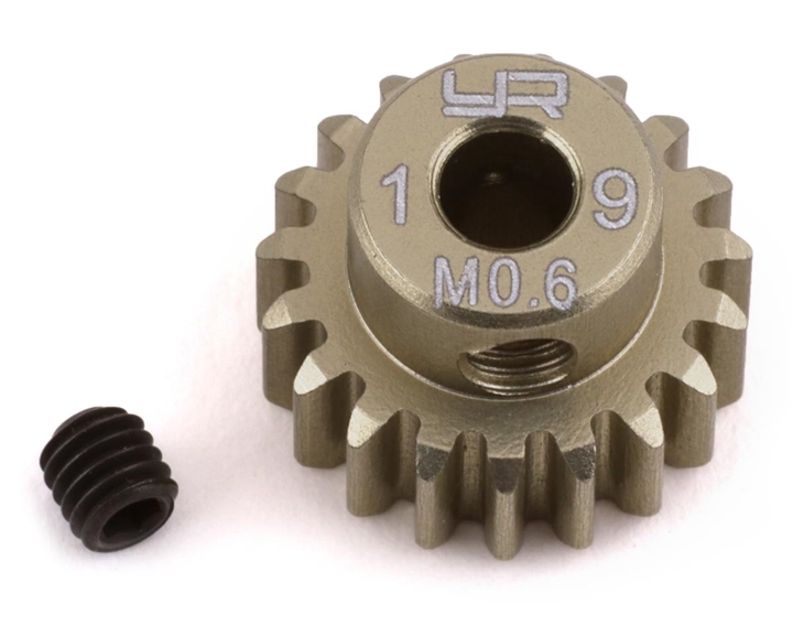 Mod 0.6 Hard Coated Aluminum Pinion Gear (19T) YEA-MG-06P26T
