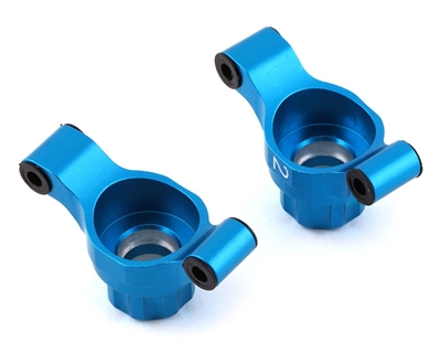 Yeah Racing Tamiya TT-02 Aluminum Rear Hubs (Blue) (2) (2Â° Toe-In) YEA-TT02-007-2BU