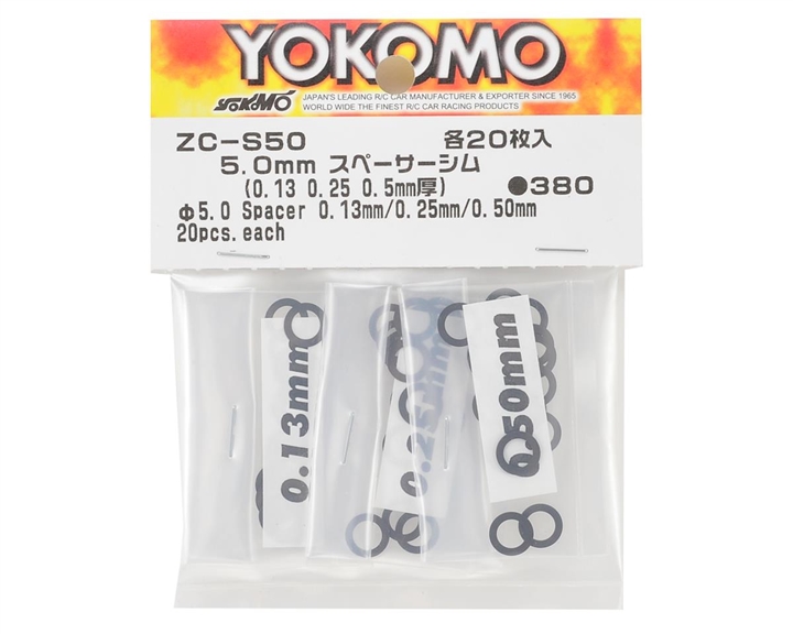 Yokomo 5mm Spacer Shim Set (0.13mm, 0.25mm & 0.50mm) YOKZC-S50