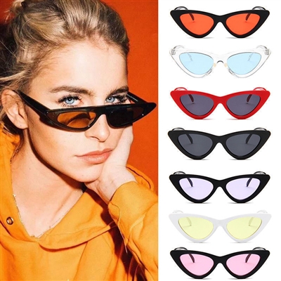 Classic Style Cateye Sunglasses Small Retro Vintage Women Fashion Shades 2018