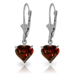 3.05 Carat 14K Solid Yellow Gold Cupid Garnet Earrings