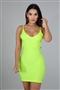 Rhinestone Neon Mini Dress