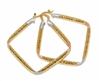 Three Tone Square Hoops