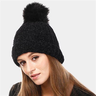 CHENILLE POM POM BEANIE