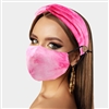 Tie Dye Print Cotton Fashion Mask Headband Set