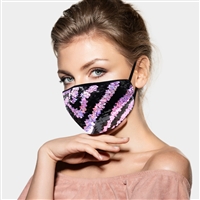 Zebra Pattern Sequin Fashion Mask