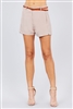 Front Slit Hem W/pocket And Belt Short Pants